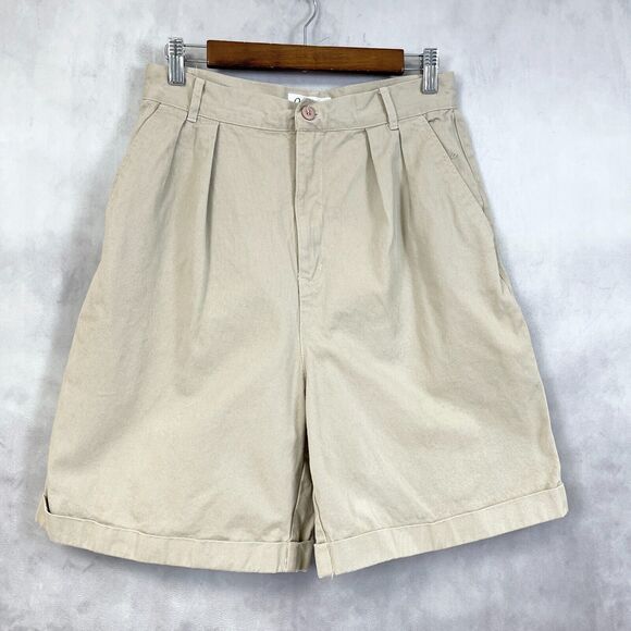 VTG‎ 90s Jay Jacobs Shorts Womens 11 Safari Walking Bermuda Retro Pleated Cuffed - Picture 1 of 10